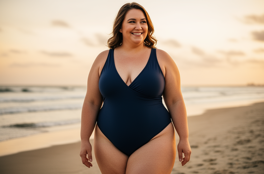 plus size swimsuit fit and detail
